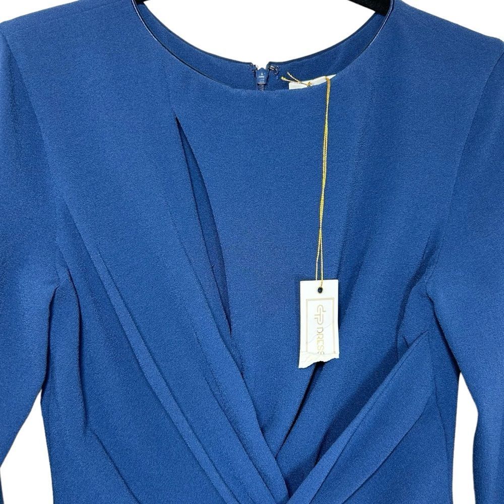 NWT Dress The Population Coby Pacific Blue Long Sleeve Twist Cut Out Dress Small - Picture 4 of 8